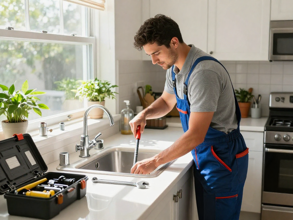 Dependable plumbing service by Mateo and Sons Plumbing in a home kitchen.