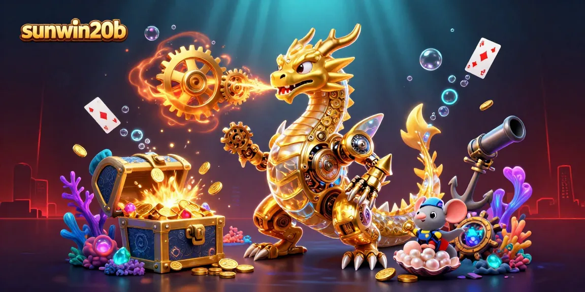 Engage with sunwin20b's thrilling gaming experience featuring a golden dragon and underwater treasures.
